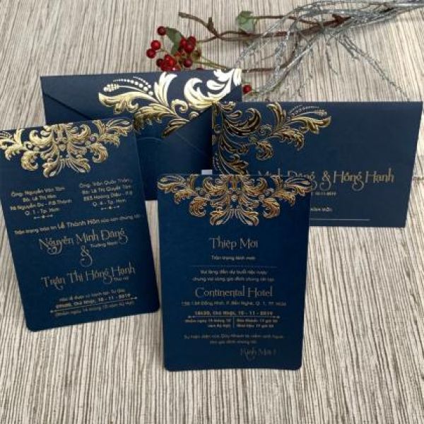 Thiệp cưới mẫu DQ2018XANHDUONG